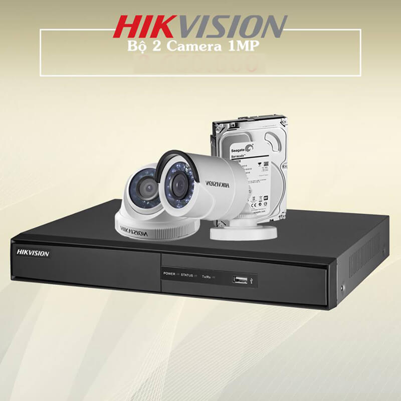 Lắp đặt trọn bộ 2 camera Hickvision 1MP